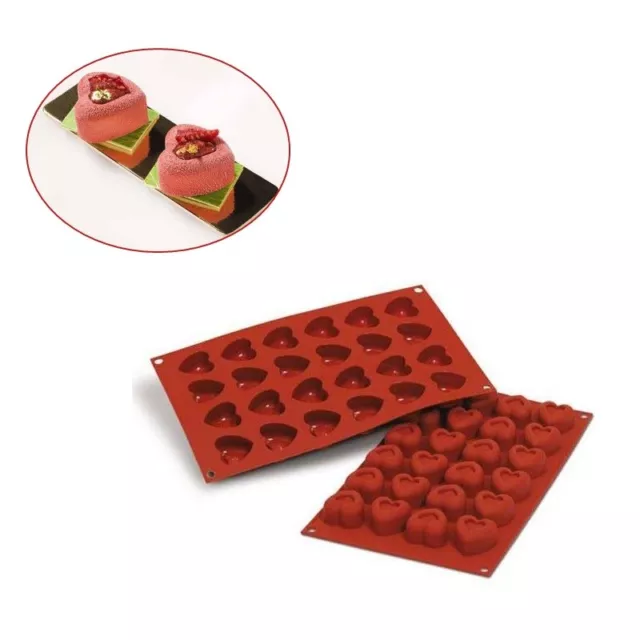 Stampo silicone savarin 24 cuori piccoli Silikomart cuore cuoricini SF089 Rotex