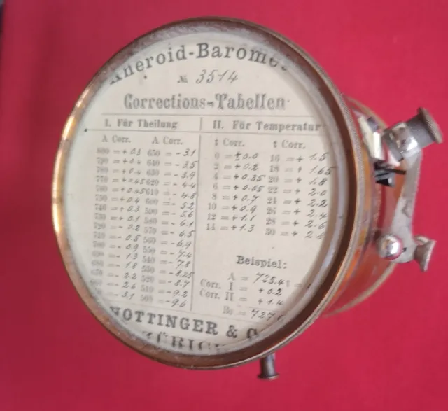 Antique Brass Swiss Goldschmied Pocket Barometer aviation altimeter 1900s Rare