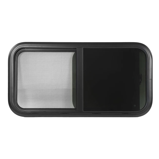Horizontal Sliding RV Window 35.4 X 17.7in Black Modified Window For Caravan