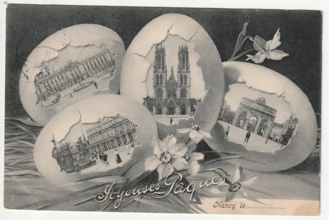 NANCY - CPA 54 - Nancy Remembrance Card - Happy Easter 4 Views -
