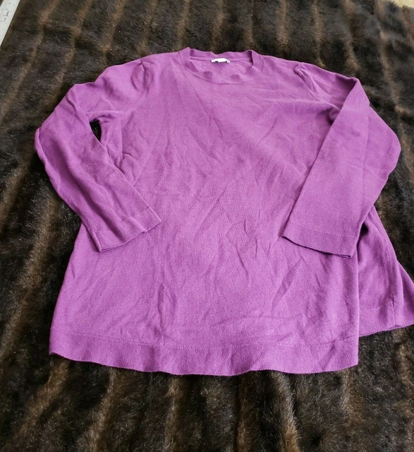 Jjill Womens Medium Long Sleeve Purple Crewneck Sweater Top