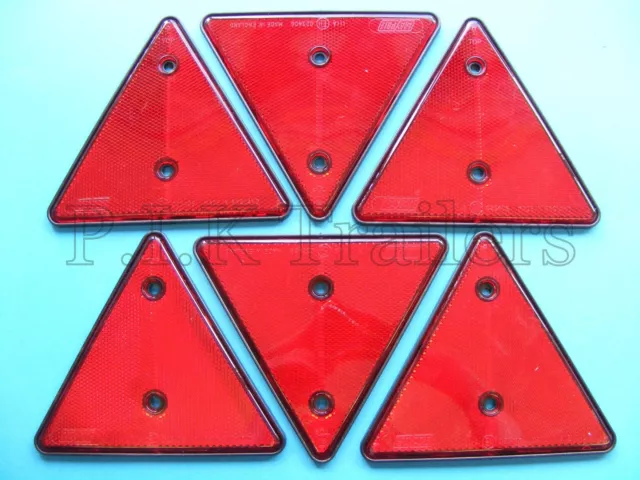 6 x Red Triangle Reflectors for Driveway Gate Fence Posts & Trailer Horse Box