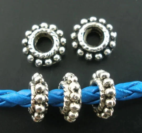 25 Pièces 10X10MM Cylindre Perle Baril Perle Brossé Perle Sterling
