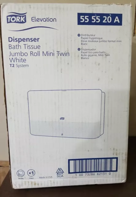 Tork Elevation Bath Tissue Toilet Paper Dispenser 555520A Twin Mini Jumbo Roll
