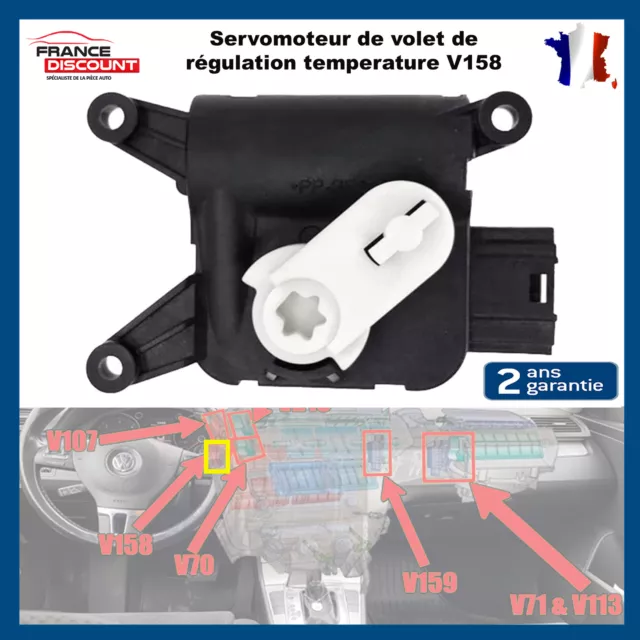 Servomoteur de Volet Température V158 prévu pour VW GOLF V VI - 1K1907511C