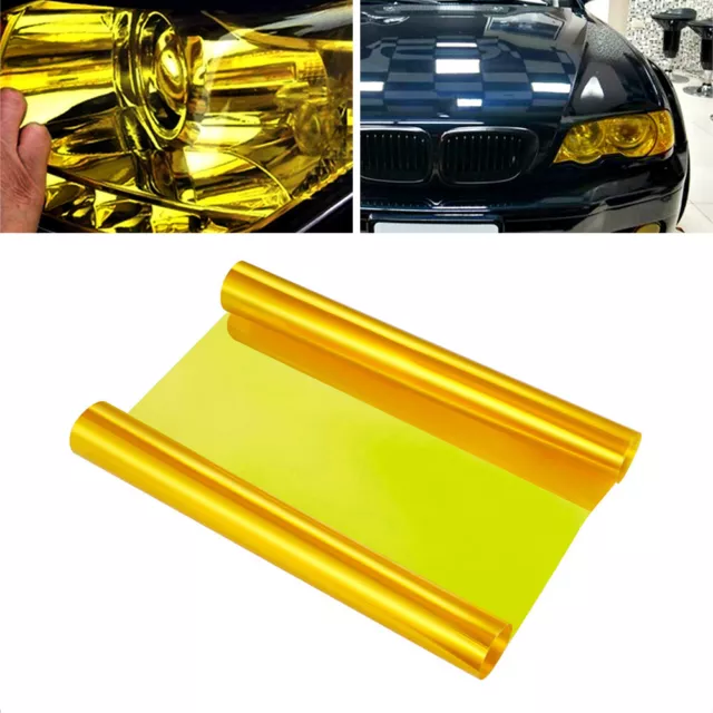 30 x 100cm Yellow Headlight Tinting Film Fog Vinyl Lights Tint UK▴