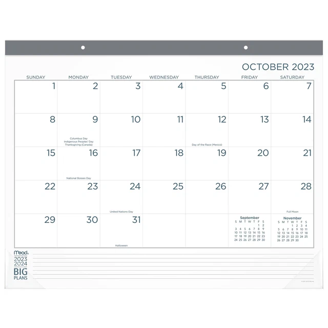 MEAD BIG PLANS 2024 Monthly Desk Pad Calendar Standard 21 34 x 17