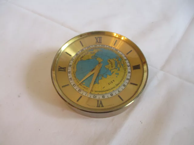 IMHOF Weltzeit Tisch Uhr world timer table desk top clock working 8 day