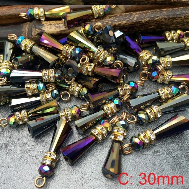 10X Kristall Perlen Anhänger Fransen DIY Zubehör für Schmuck Vorhang Kostüm