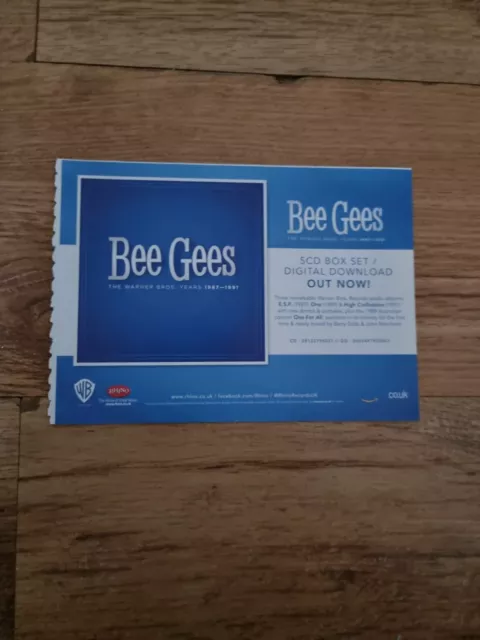 Tnewm38 Advert 5X8 Bee Gees: The Warner Bros Years 1987-1991