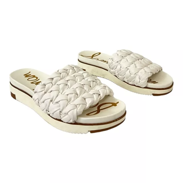 Sam Edelman Womens Size 8.5 White Leather Ainslie Slide Sandal
