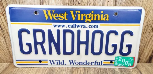 Vintage West Virginia "Ground Hogg" License Plate - Man Cave