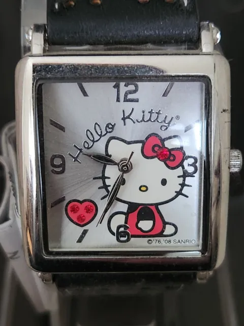 Hello Kitty Analog Wrist Watch MZ NBC Black 2008 Sanrio Co. New in Box