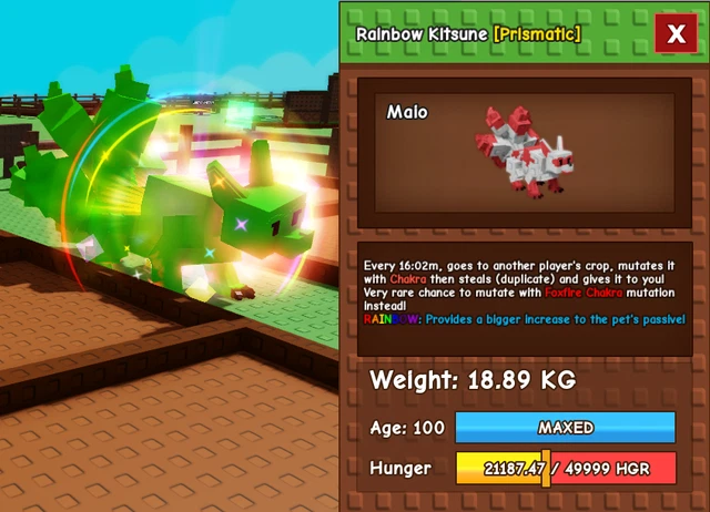 What does Kitsune do in Grow a Garden, how to get a pet and what to feed it