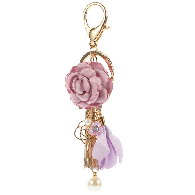 Keychain Rose Sac de décoration de chaîne de clés de pavage de rose Rose
