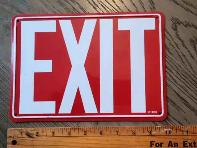 Vintage "EXIT" Metal Sign.  Factory Industrial sign. 1970's