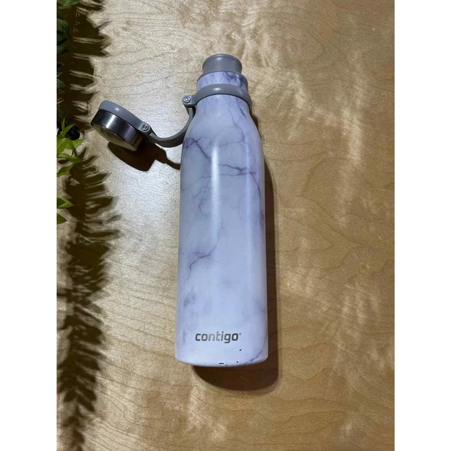 Contigo 20 oz white marble vacuum insulated stainless steel water bottle