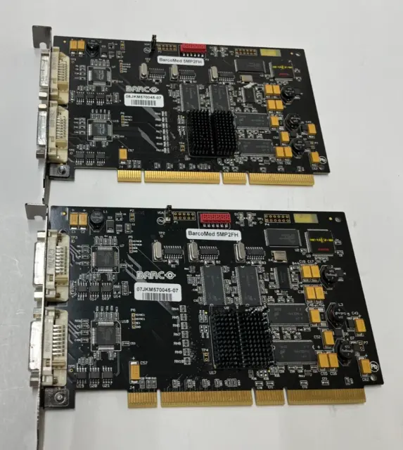 Lot of 2 BARCO BarcoMed KM570045 PCI-x Dual DVI Video Card