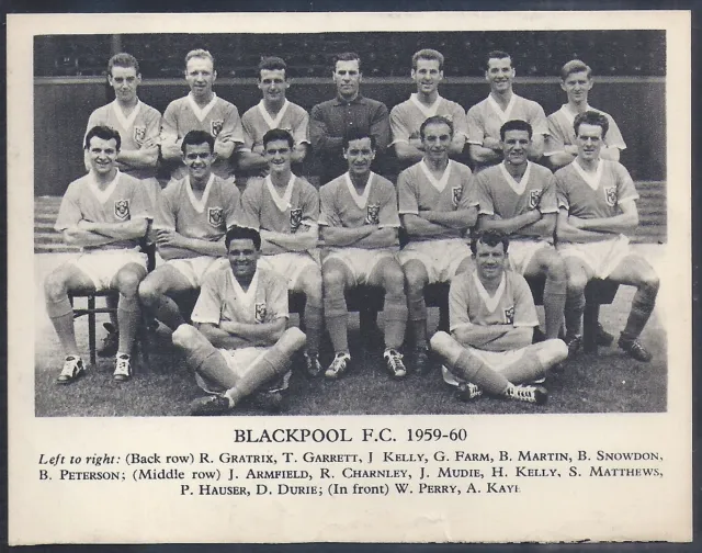Fleetway-Football Teams 1959/60- Blackpool Fc