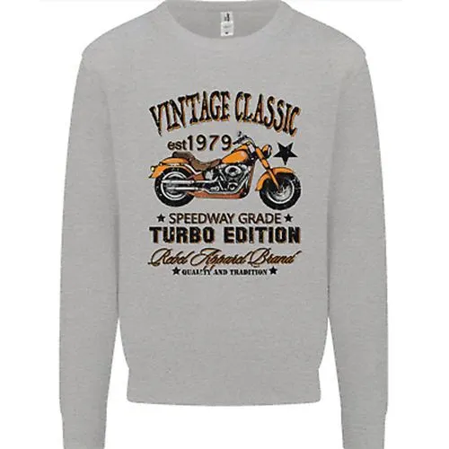 Vintage Classic Motorcycle Motorbike Biker Mens Sweatshirt Jumper