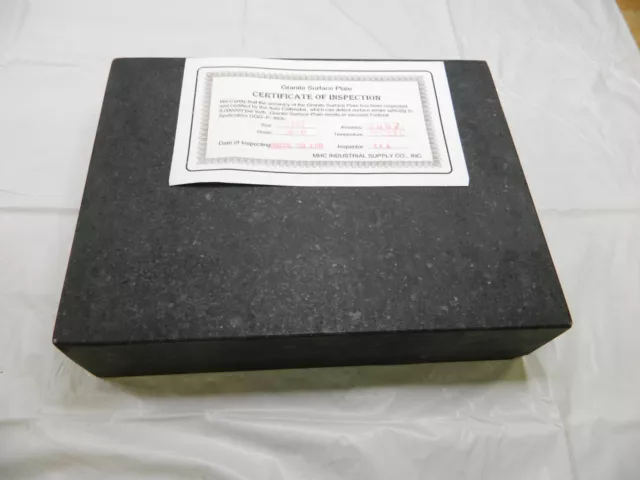 Inspection Surface Plate: 9" W, 12″ L, 3″ Thick, No Ledge, B Grade 00688838