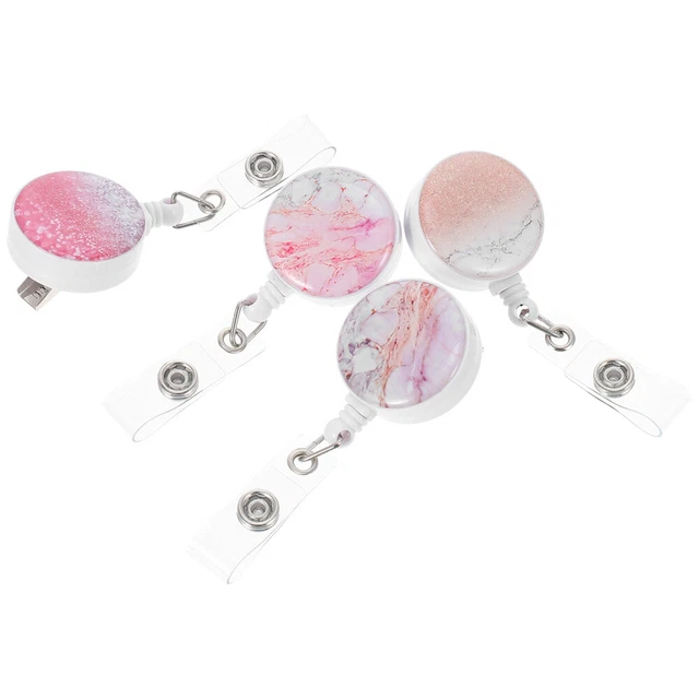 4 pz clip ID retrattile clip distintivo targhette con nome porta etichette carta d'identità