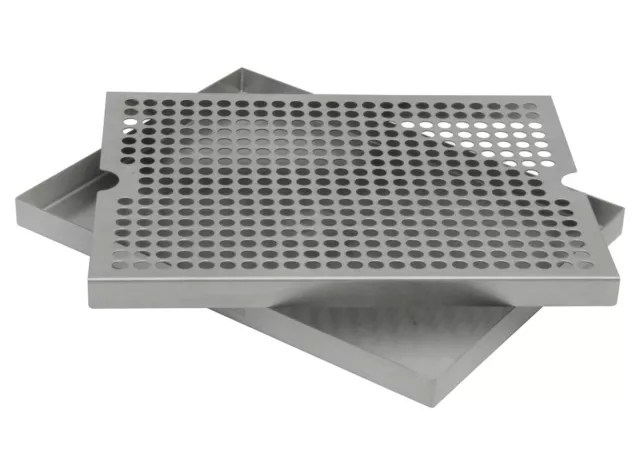 Kegco 12" x 9" Stainless Steel Surface Mount Drip Tray - No Drain 2