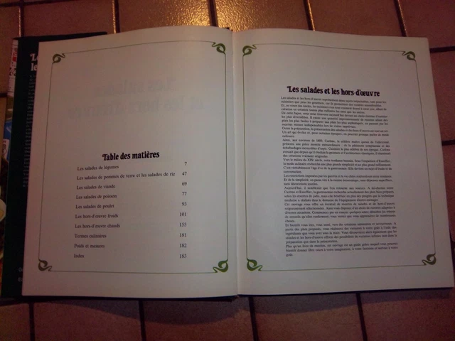 ANCIEN LIVRE DE Recette Cuisine De Grand Mere Les Salades Et Les Hors D