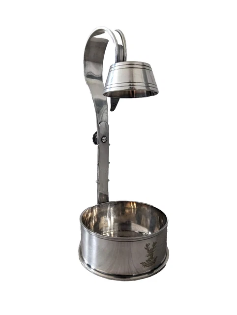 Porte-bouteille De Vin Ancien En Plaqué Argent - Décor Vigne - Sommelier - France