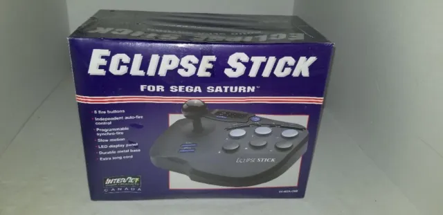 Neuf Violet Boîte InterAct Sega Saturne Eclipse Bâton Arcade Joystick Joie #38C