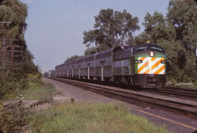 Original Kodak BN Burlington Northern Metra E8 #9916 Commuter  Railroad Slide