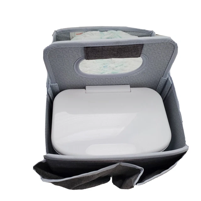 Munchkin Diaper Organizer Caddy with Skip Hop Baby Wipe Holder + Diapers-READ