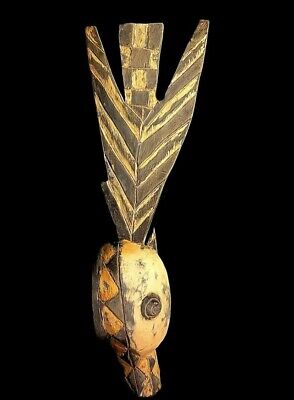 African Tribal Art Wooden Carved Mask The Bobo Bird Dance Mask Helmet 1137