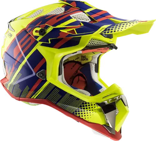 LS2 MX470 subverter Bombardier Motocross Enduro MX Casque - Jaune / Bleu/Rouge 2