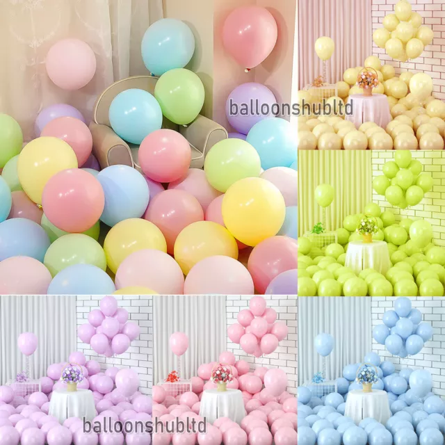 Pack of 100 Pastel 5''/10"/12"Latex Balloons Macaron Candy Many Colour Party All