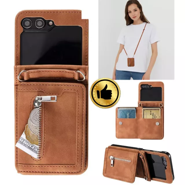 Pour Samsung Galaxy Z Flip5/4/3 Fold5/4 Housse Coque Etui Portefeuille En Cuir