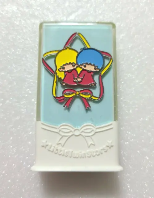 Little Twin Stars Eraser with Case Old SANRIO Logo 1976 Rare Retro Vintage