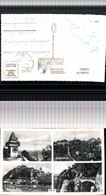5285663,Mehrbild Ak Graz Uhrturm Schloßbergbahn Mur Felsensteig