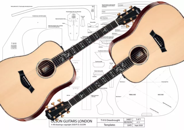 Acoustic Guitar Plans - Taylor 910 Dreadnought steel-string guitar 3