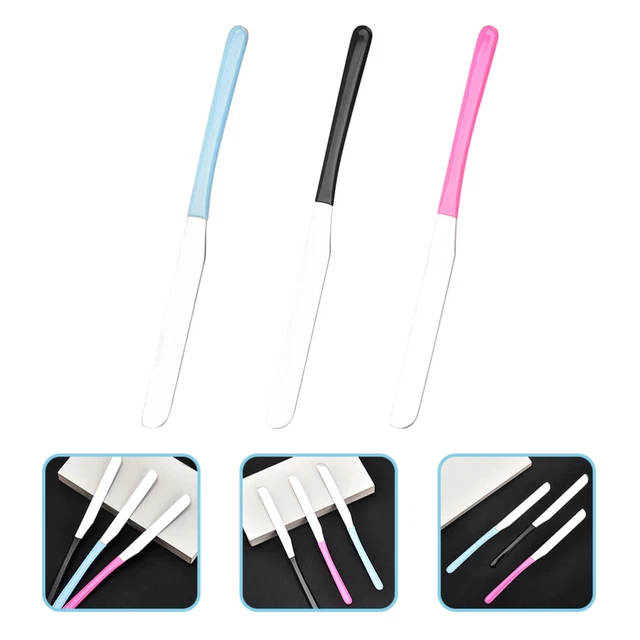3 piezas Lápices de Color Acero Inoxidable Maquillaje Espátula Cara