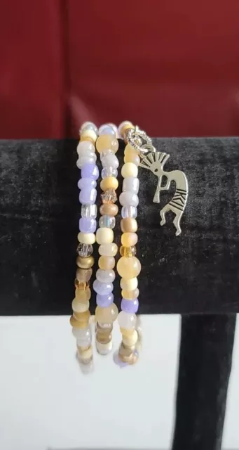 Michele's Attic Seed Bead & Charm Bracelets (3PC)- Kokopelli Dance of Life 10036