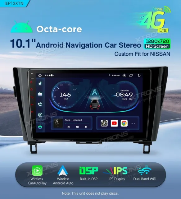 Car Radio GPS Nissan Qashqai Android 13 wi-Fi Carplay XTRONS IEP12XTN