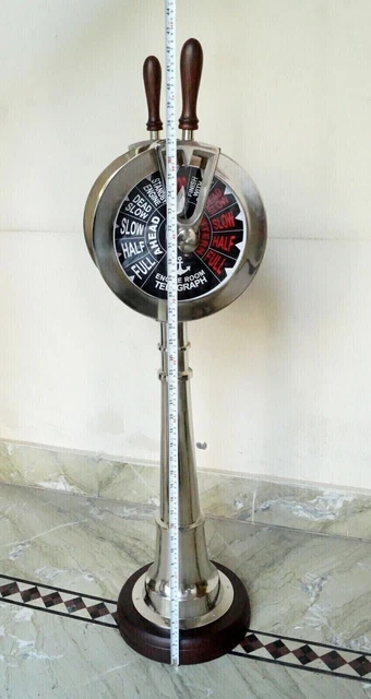 43'' Vintage Silver Telegraph Ship Engine Room Style Home Office Decor