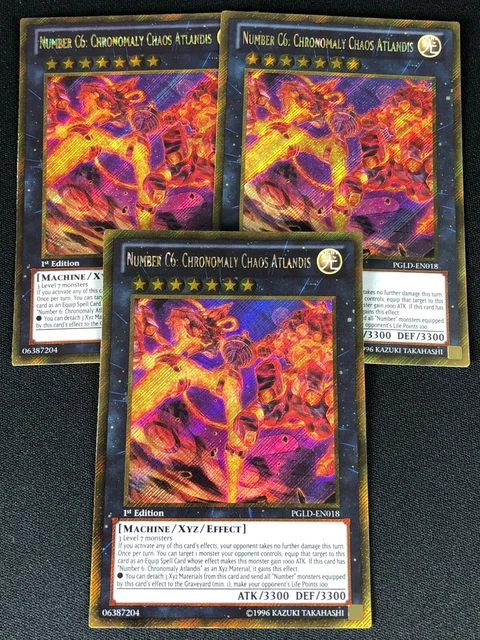 thumbnail image 2 of PGLD-EN018 Number C6 Chronomaly Chaos Atlandis – Gold Secret Rare – YuGiOh NM 2 of 4