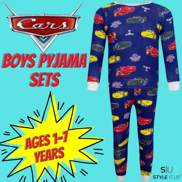 OFFICIAL Disney Cars Boys/ Pyjama Set Kids Long Sleeve Cotton PJs Characters NEW