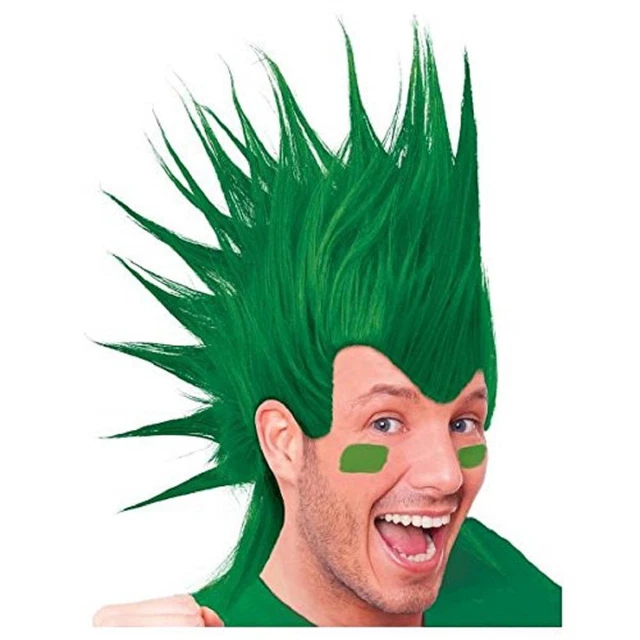 Mohawk Wig Punk School Spirit Sports Fancy Dress Costume Accessory 7 COLORS