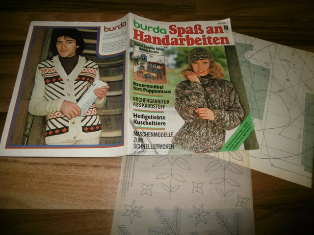 BURDA SPAß an HANDARBEITEN 10/1975 -- DREIECK-STOLEN BAUERNMÖBEL fürs PUPPENHAUS