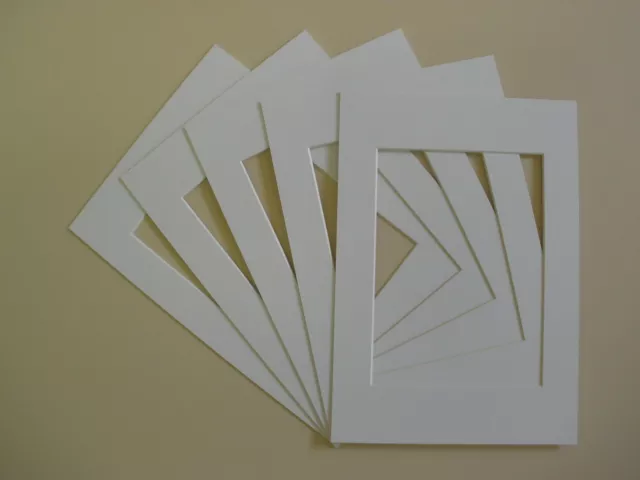 Pack Of 10 WHITE Photo Picture Mount Frame Mounts All Sizes A3 A4 New