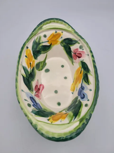Gail Pittman Pottery Daisy Chain Oval Ceramic Dish, trinket dish 2