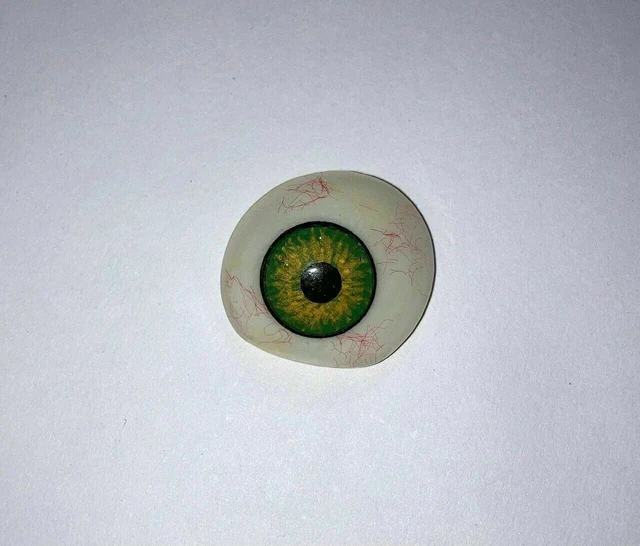 Ancienne Prothèse Oculaire Vintage - Œil Artificiel Vert - Pièce De Collection Ou D'étude En Ophtalmologie